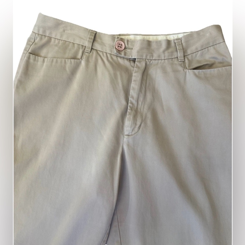 Club Monaco Pans Tan Size 10 Khaki Beige 100% Cotton Ankle 28" Flat Front Preppy - Picture 4 of 6